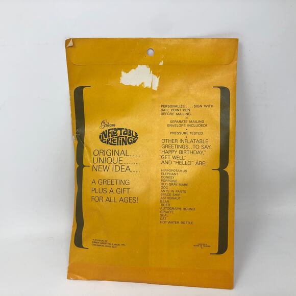 Gibson Inflatable Greetings Seal with Ball Balloon Get Well 18" x 20" VTG - Picture 2 of 2